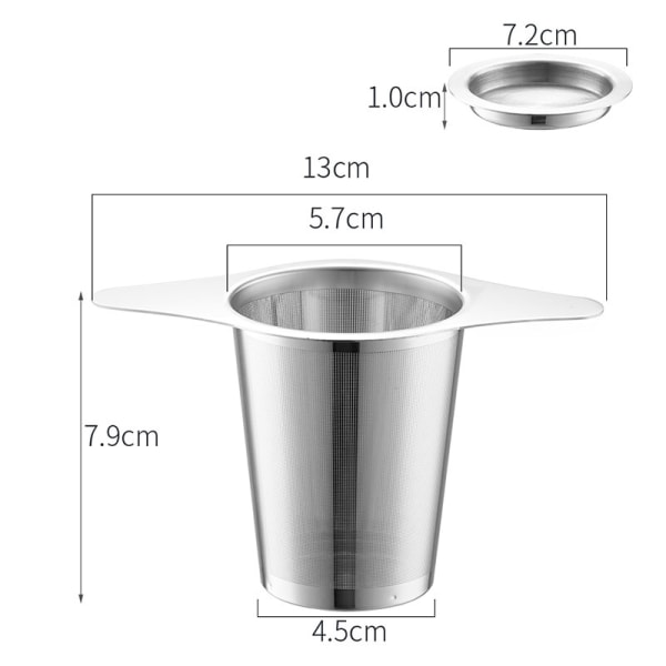 2 stk. Te-filter med fine hull i rustfritt stål - Te-infuser - Te-sil