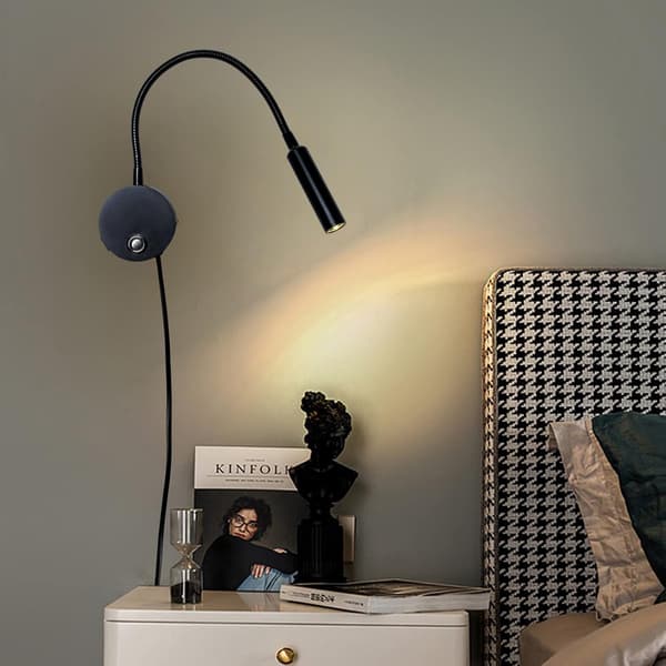 Väggmonterade Läslampor med Dimbar Touch-brytare, LED Sänglampor med