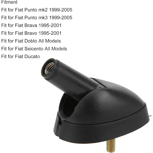 Bilantennebase, Svart Bilantennebaseadapter Passer for Punto/Doblo/Brava/Bravo/Seicento/Ducato