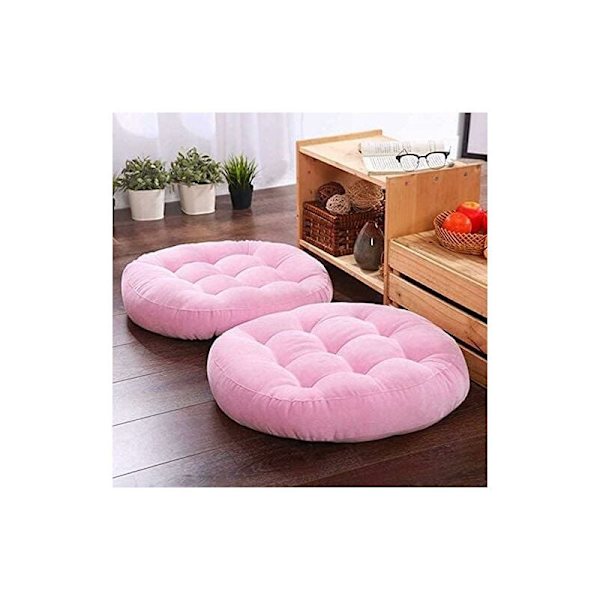 Sett med 2 tykke japanske bomulls-Tatami runde tykke sitteputer