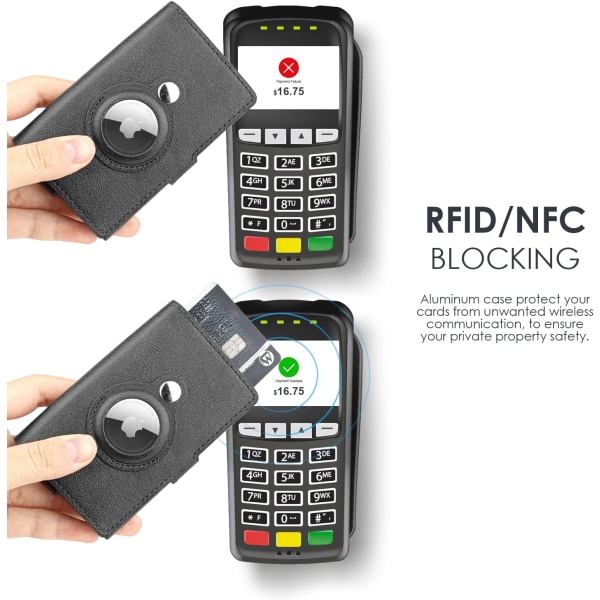 AirTag Plånboks Kreditkortshållare för Män, RFID-Blockerande Läder C