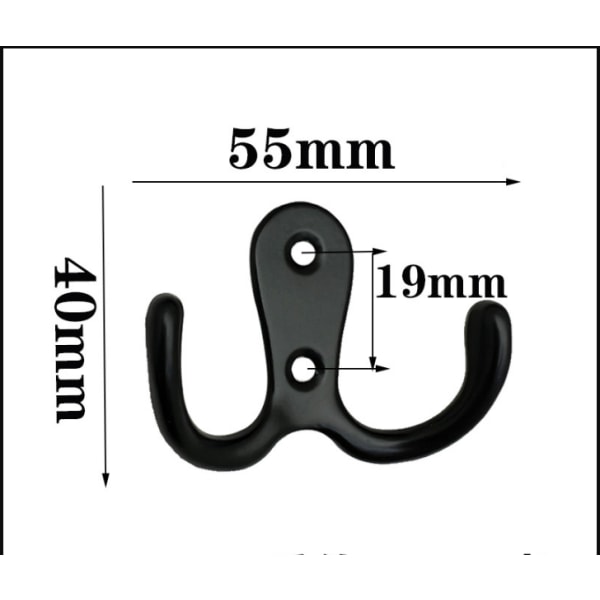 (Musta) Set , 6 kpl Retro-takkikoukkuja, Retro-takkikoukkuja, Retro Wall H