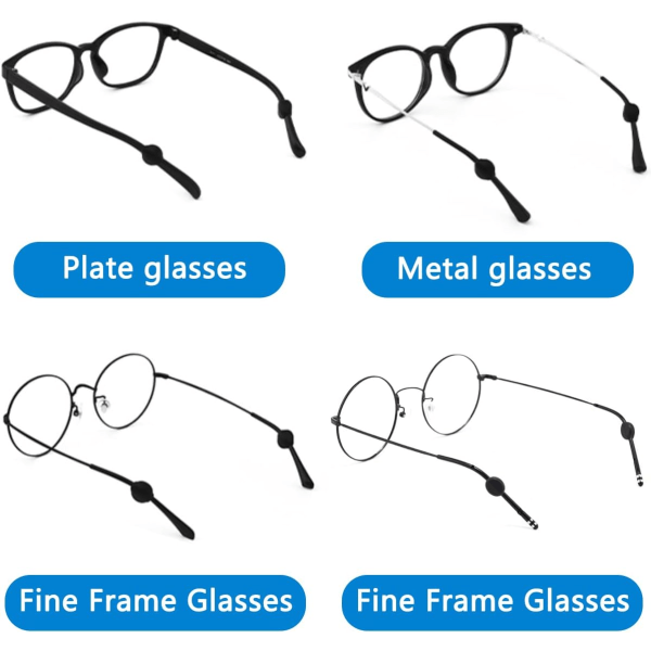 10 st Silikonglasögonhållare Glasögon Öronkrokar Halkfria glasögon