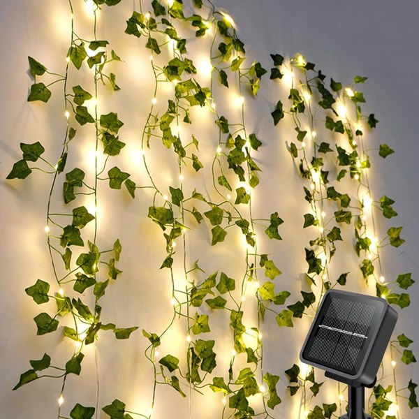 Outdoor Solar Light String, Artificiell Murgröna Solar Light String 10M