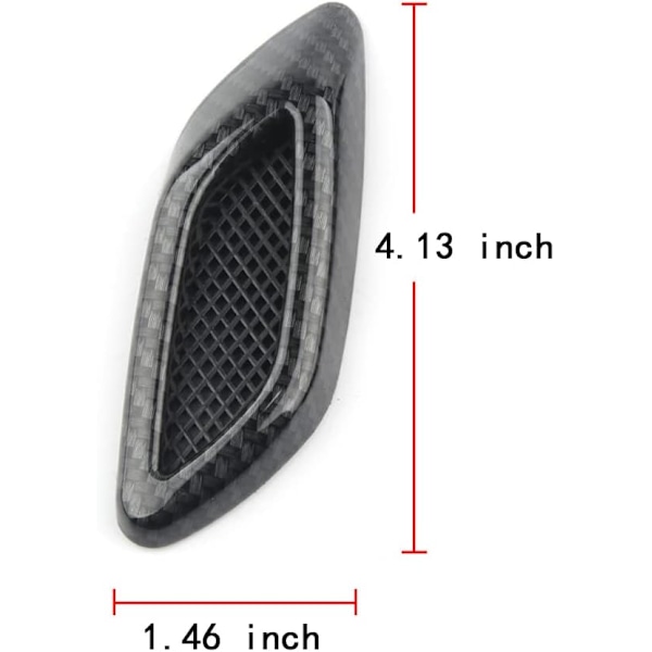 Dekorative Luftinntak for Bil, Universal Fender Trim, Luftinntak, Bumper S