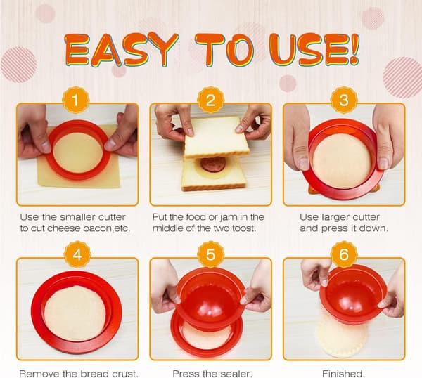 Sandwichkutter og -forsegler, pakke med 3 Uncrustables Sandwich Maker