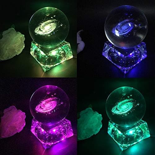 Galaxy kristallkula - Glaskulor nattlampa barnrum med LED