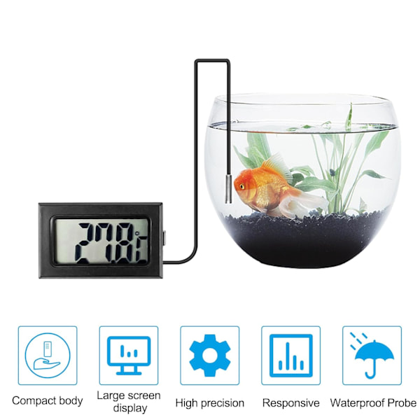 Pieces Digital Kylskåpstermometer, Digital Temperaturgivare med LCD-Skärm, Temperaturtermometer med Temperaturgivare Sensor Testare för Kylskåp