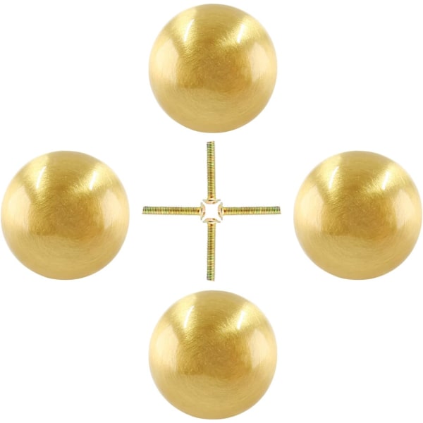 4 Pack Solid Brass Mini Round Knobs, 1/2 Inch Diameter Brass Pull