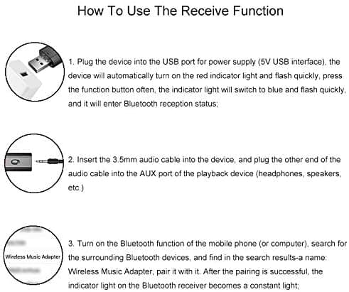 Bluetooth-sender 5.0 med 3,5 mm-kontakt, Mini trådløs Bluetooth-sender