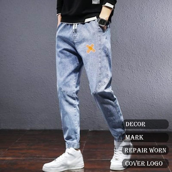 Sy eller stryg på patches, 3 stk søde plaster-strygepatches til tøj, gul farve broderi patches til jakker, sjove design patches til jeans, Pat