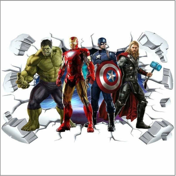 3d Avengers Wall Sticker Marvel Super Hero Bakgrunn for rom des