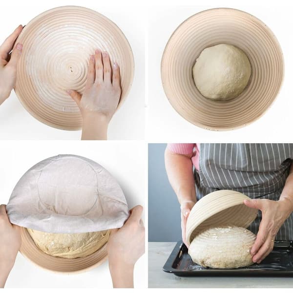 30 x 14 x 7 cm oval bröd korg med ullfoder, oval bröd korg