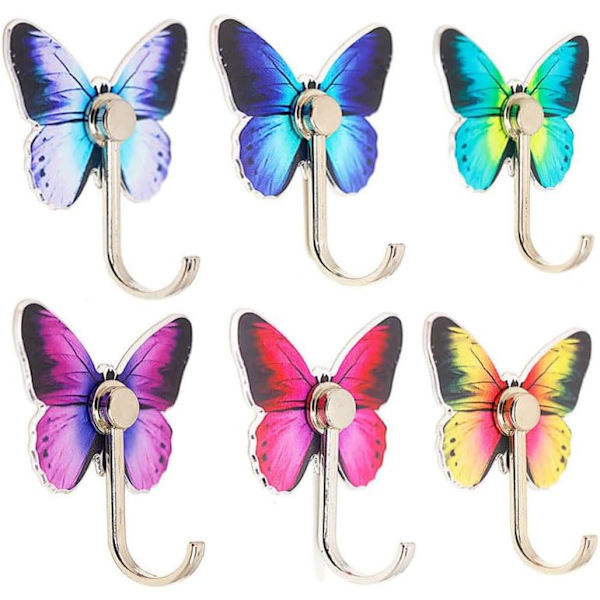 6 stk Butterfly Hook Butterfly Veggkroker Butterfly Veggkroker Butterfly Veggkroker Kommando Kroker Adhesive Kroker for Bad