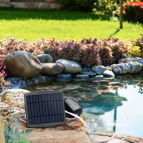 Solcellsdriven Vattenpump Syre-Aerator Fontän, Solcellsdriven Aerator för Damm,