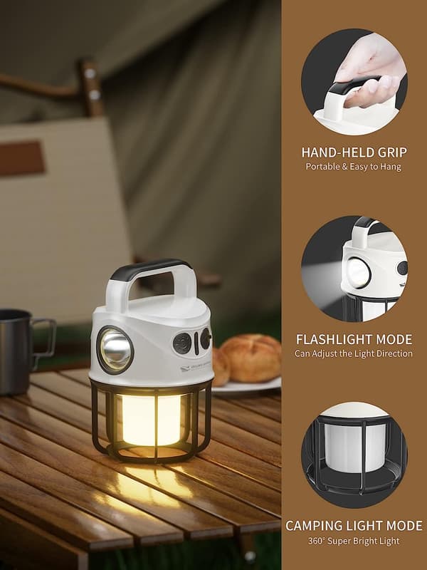 Multifunksjonell Bærbar Campinglampe Dimbar USB Ladbar C