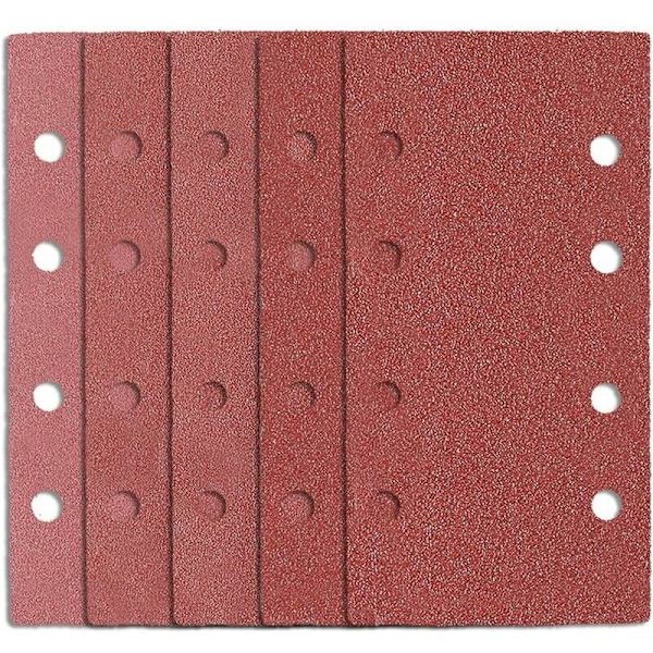 Sandpapir for rektangulær slipemaskin 25 pakk 185 x 93 mm 8 hull Delta