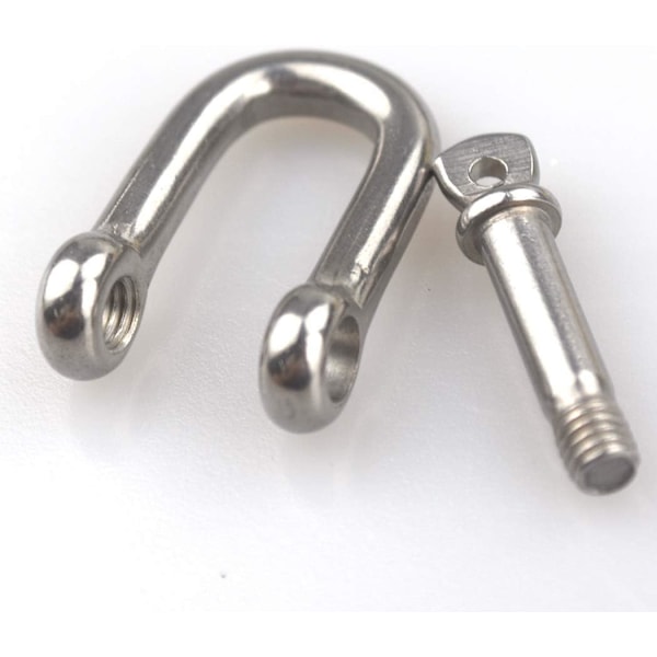 10 stk. M5 D-ring sjakler 304 rustfritt stål for tung rigging, bæring, stål kjettinglenke sjakler