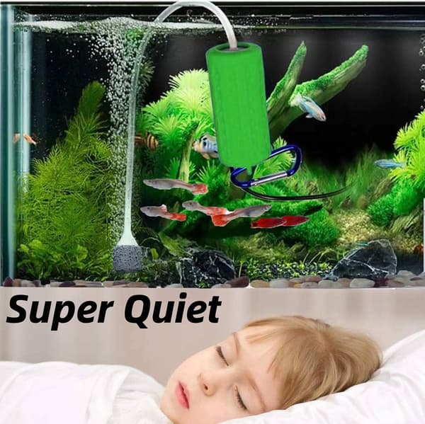 (Grön) Mini USB Akvarium Luftpump, Ultraljudsstyst Syrepump, Liten