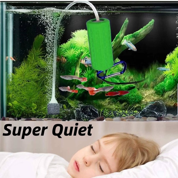 (Grön) Mini USB Aquarium Air Pump, Ultra Quiet Oxygen Pump, Smal