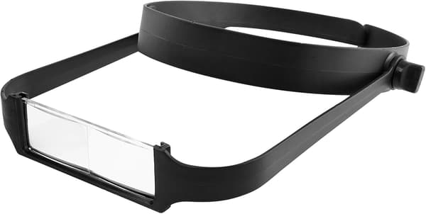 Slank Pandebåndsforstørrelsesglas med 4 Linser, Sort