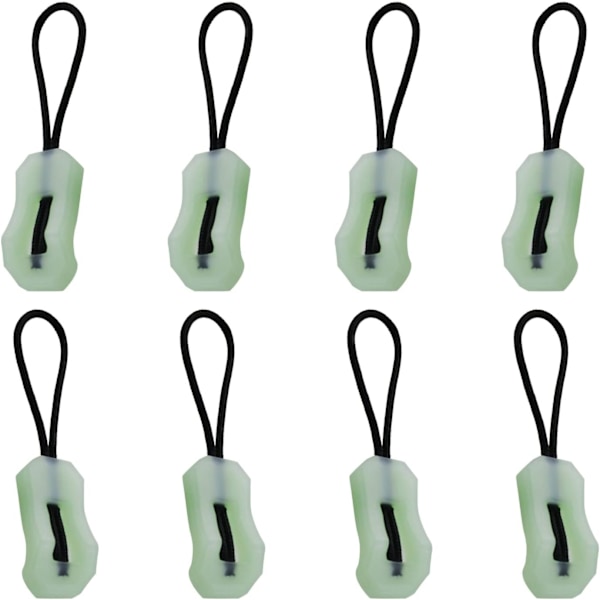 8 st Lysande Dragkedjekläppar 16x78mm Självlysande Natt 33mm Dragkedjehuvuden för Jacka Kappa Ryggsäckar Tält Dragkedjor Utomhus Campingverktyg, Grön