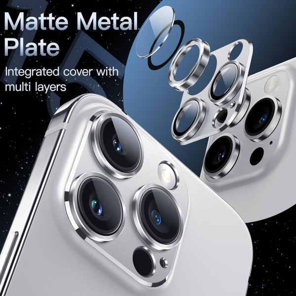 Pakke med 1 (sølv) kameralinsebeskytter for iPhone 14 Pro 6,1 tommer
