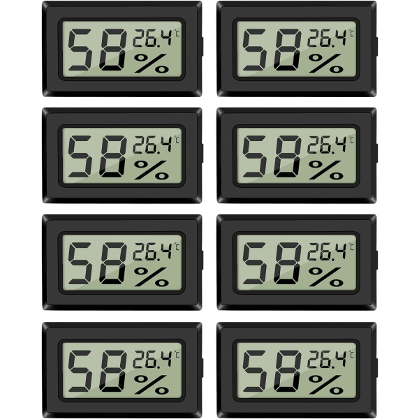 8 Pack Mini Termometer (°C) Indendørs digitalt hygrometer med Tempe