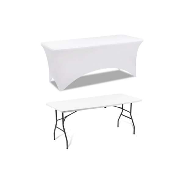 Borddæksel til 183 CM foldbord - hvid, elastisk borddæksel