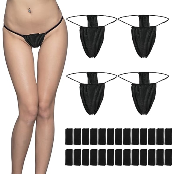 100 stk engangstruser (svart) myk spa-thong for kvinner uten-