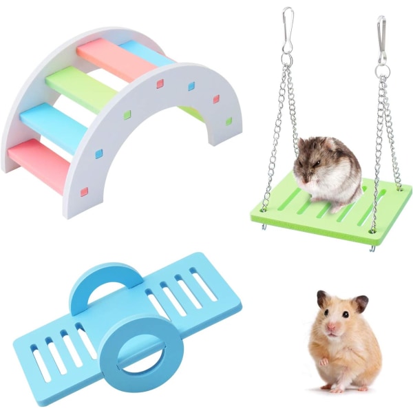 Ocean 3 Pack Hamster Leker, Rainbow Bridge og huske, klatring og