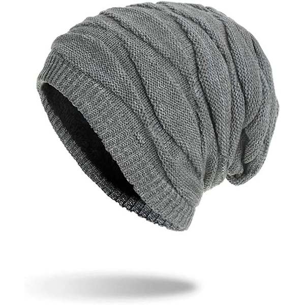 Vinterhue til Mænd Kvinder Unisex Manchet Beanie Blød Varmt Strikket C