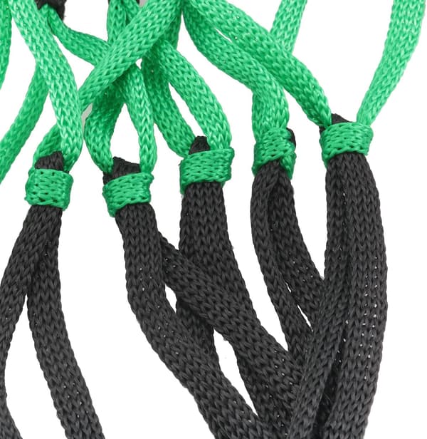 Netpose 2 STK Sort Grøn Nylon Enkelt Bold Netpose Bærepose til Volleyball Basketball Fodbold