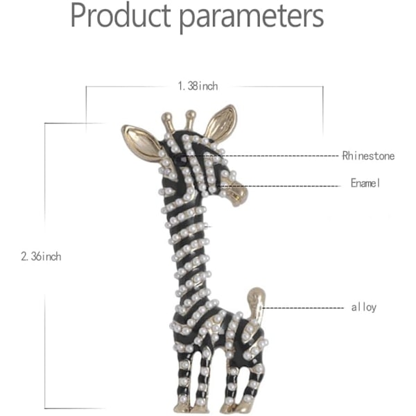 Sirlig Emajl Giraff Djurbrosch Nål för Kvinnor Guldton Skal Pärla Utsökt Klänning Hatt Kostym Tillbehör Elegant Födelsedag Juldekor Smycken