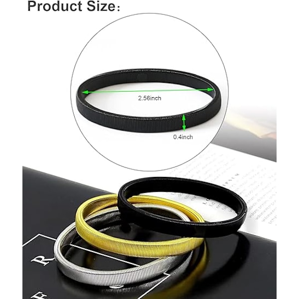6 st Ärmhållare för Kvinnor Män, Halkfria Skjortärmshållare, Elastiska Armband i Metall för att Hålla Upp Ärmar