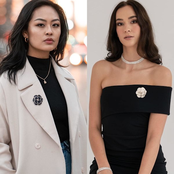 2 kpl Kukkakoriste Neula, Terälehti Elegantti Hieno Taidekoriste Neula Naisille Hääjuhliin Bankettiin Juhliin Yksinkertainen Neula
