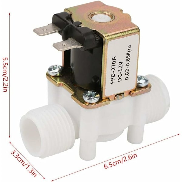 DC12V G1/2 Solenoidiventtiili, NC/normaalisti suljettu vesiventtiili solenoidi