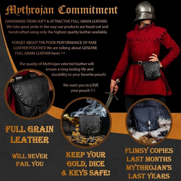 Vyöpussi Viikinki Nahkavyölaukku Keskiaikainen Vyölaukku Renessanssin Asusteet LARP Vyölaukku Cosplay Kolikkopussi Antiikki Vintage Kolikkopussi