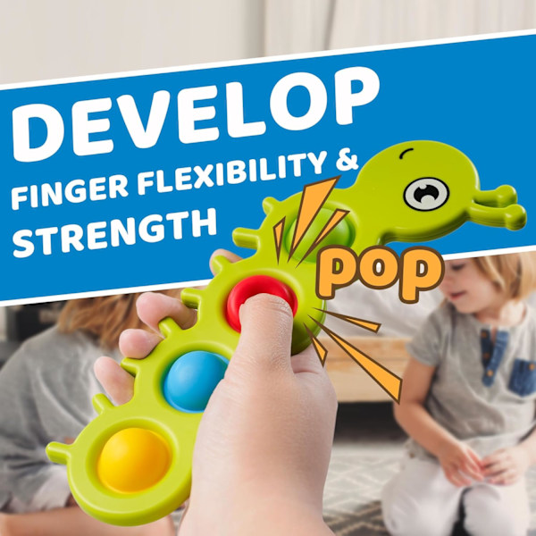 (2 stycken) Fidget Popper Sensoriska Leksaker för Bebisar från 10+ Månader, Montessori Aktivitetsleksak för 1 2 3 År Gamla Småbarn Tryck och Poppande Bubblor Finmotorik,