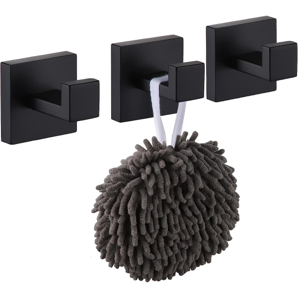 Pakke med 3 kroge til badekåber og håndklæder, kroge og kroge til hjemmet