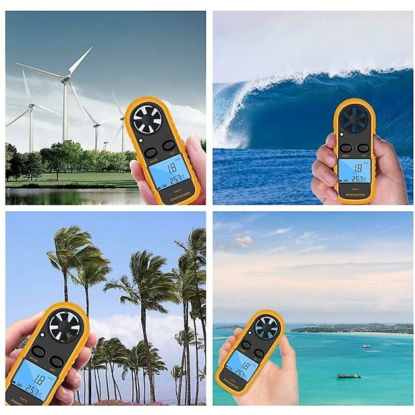 Flyvning/Navigation LCD Digital Anemometer (med batteri)