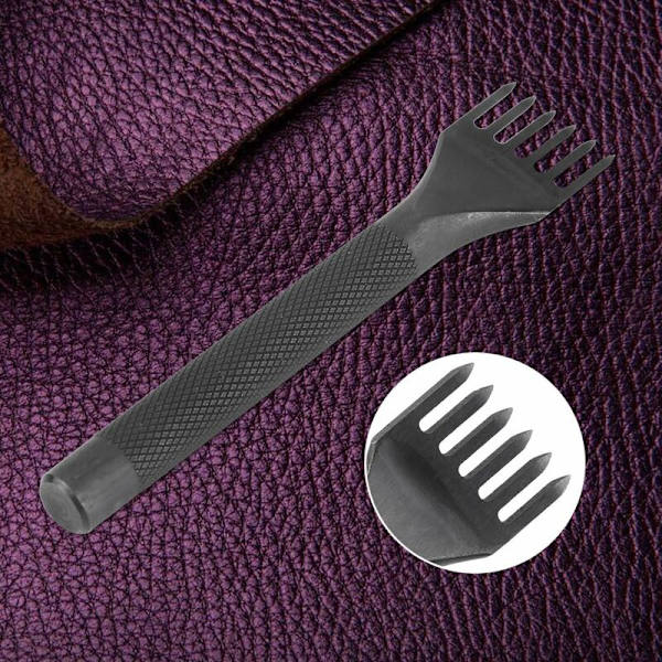 Sett med 4 4mm Leather Hole Punch Syverktøy (1+2+4+6 tenner) Leat