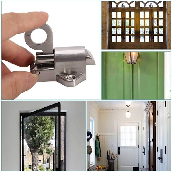 Zinkbultlås Zinklegering Säkerhetsspärr Fönster Dörr Takfönster Gångjärn med Fjäderdragring för Fönster, Grind, Toalett, Sovrum