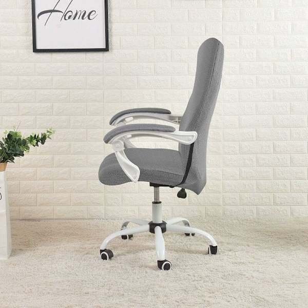 Kontorstoltrekk M-Farge Vanntett Grå Stretch Jacquard