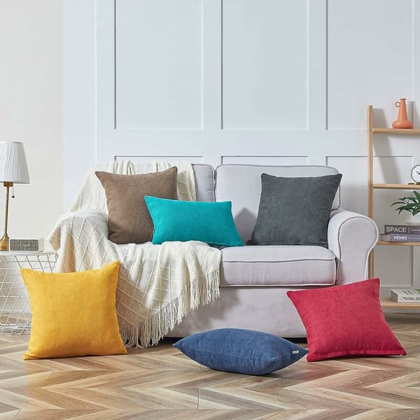 Set med 2 Kuddfodral 50cmx50cm Senapsgul Dekorativ Kvadrat C