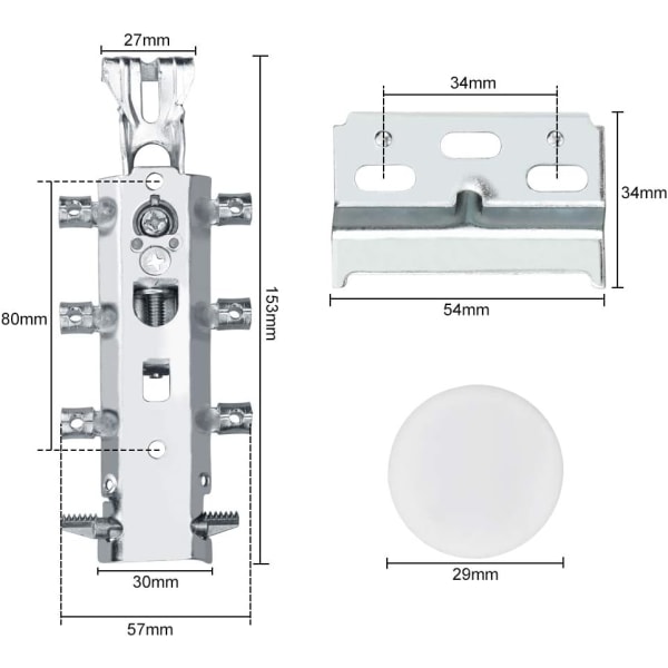 2 ophængsbeslag Møbel Suspension Rail Support - Metal W