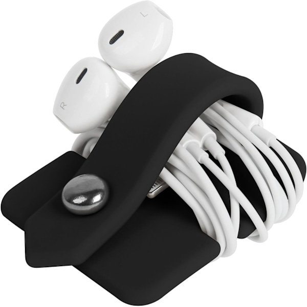 Hodetelefonetui Ledningorganisator Øreproppholder Øretelefonetui Snelle Oppruller Hodetelefonholder Ledningsholder Kabelorganisator Svart