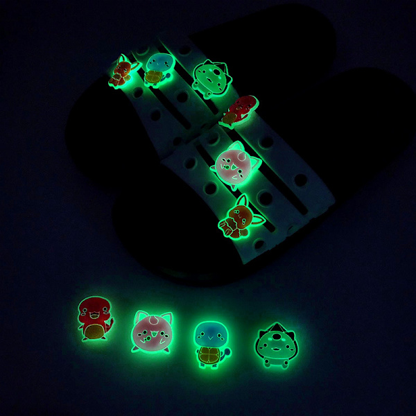 5 stk Lysende 3D Smykker Sandaler Klomper, Sko Charms, Søte Sko