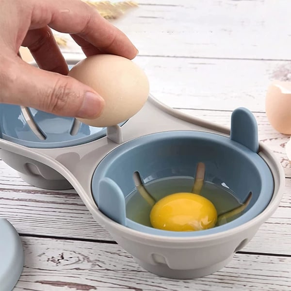 (Blå) Mikrobølgeovn Egg Cooking Tool, Omelett Tool, Kjøkken Utstyr