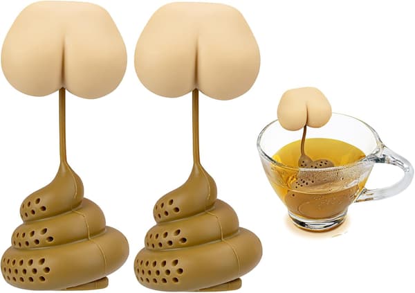 2 Pakke Numse Lorte Te Si til White Elephant Gave, Silikone Søde Te Si til Løs Te